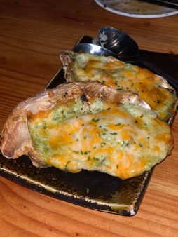 Cheesy, broiled oysters